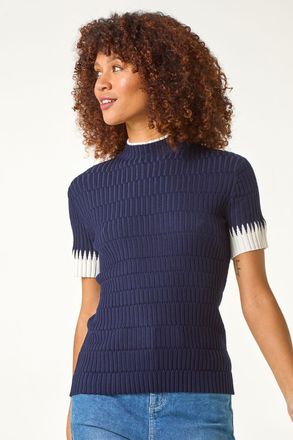 Roman Ribbed Contrast Knit