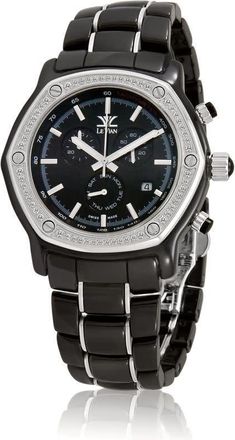 Le Vian Chronograph Quartz Diamond Black Dial Unisex Watch LV278CRDE