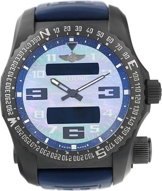 Breitling Pre-owned Breitling Emergency Night Mission Perpetual Alarm GMT Quartz Digital Chronometer Mens Watch V76325