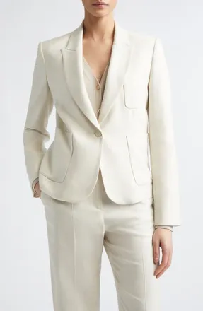 Eleventy Herringbone Wool Blend Jacket in 00 Ivory at Nordstrom, Size 48
