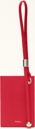 Furla Laura Card Case S Ruby Red Textured Leather Woman