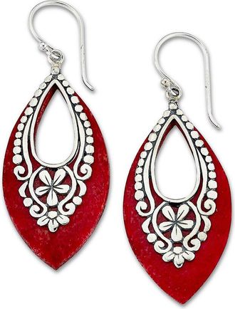 Samuel B. Silver Coral Earrings