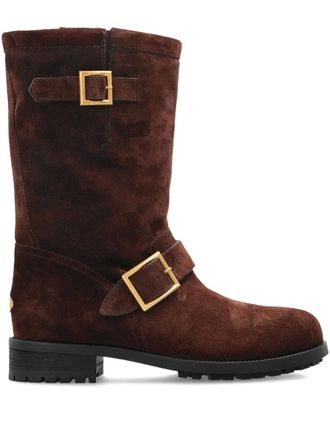 Jimmy Choo London Biker boots met gesp - Bruin