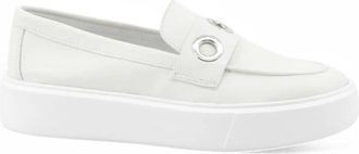 Frau Leren Instappers met Oogjes - Dames - Loafers - Wit - 37 EU - Leer - Schoenen