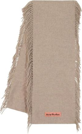 Acne Studios Winter Scarves, female, Beige, Size: ONE SIZE Wool Scarf