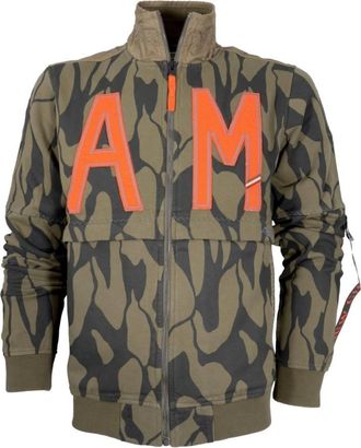 Aeronautica Militair Groene Flying Team Sweatshirt - Heren - Vesten met rits - Groen - L - Hoodies & sweatvesten
