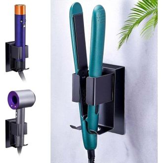 OEM Soporte Para Secador De Pelo Sin Taladrar, Soporte De Pared Para Secador De Pelo, Soporte De Acero Inoxidable Para Plancha De Pelo, Soporte Autoadhesi