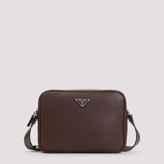 Prada Brown Logo Crossbody Bag