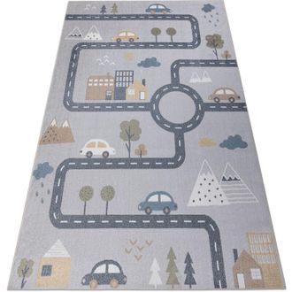 RugsX Rugsx - Carpet bono 726 street, city light grey / cream grey 280x370 cm