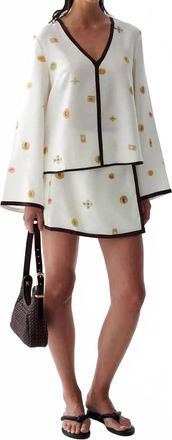 SANCIA Melrose Long Sleeve V-Neck Top In Lueur
