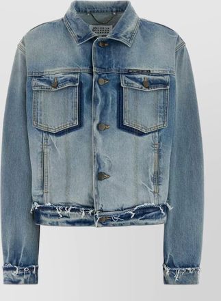 Maison Margiela denim jacket long sleeves frayed hem pockets