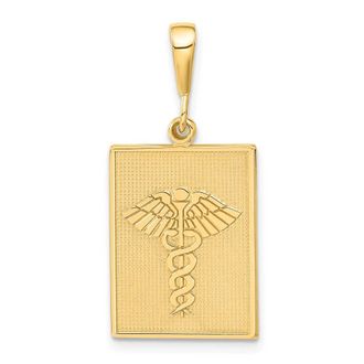 Diamond2Deal 14k Yellow Gold Caduceus Pendant