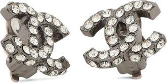 Chanel Orecchini CC Mark con strass 2003 - Grigio