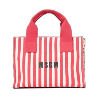 Msgm Msgm - Gestreeepte Tote Bag - unisex - Tassen - Rood - Maat: ONE Size