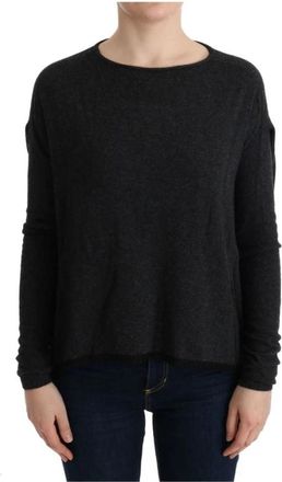 Costume National Rondgebreide trui - Dames - Ronde hals truien - Grijs - XS - Nylon - Truien & Vesten