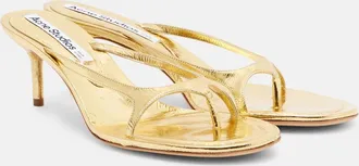 Acne Studios Metallic leather thong sandals
