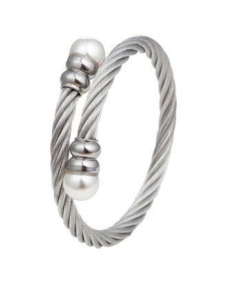 Eyecandy LA Eye Candy La The Luxe Collection Titanium Pearl Sibelle Cuff Bracelet