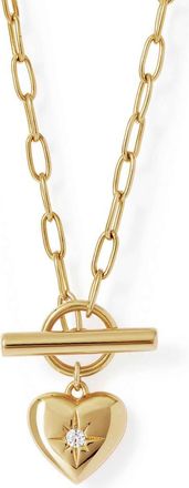 Astley Clarke Gold Biography Heart T-Bar Necklace at Nordstrom, Size 18