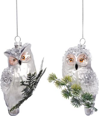 Mark Roberts Owl on Branch Ornament, Set of 6 in Silver at Nordstrom