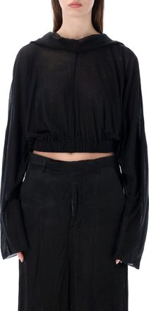 Rick Owens Black Hooded Crop Top