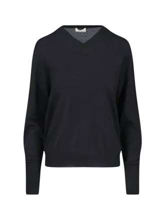 Maryya Classic Black Knit Sweater With Round Neckline