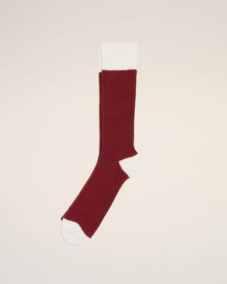 Ami Red And White Cotton Socks Multicolor - 35-38 - Unisex