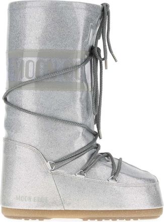 Moon Boot Silver Logo Boots