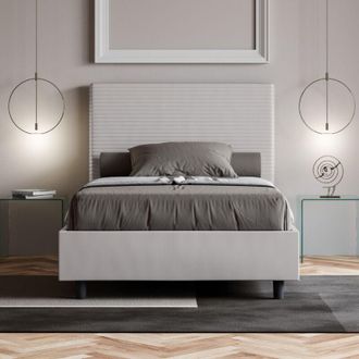 Itamoby Itamoby - Letto una piazza e mezza senza rete imbottito 120x190 similpelle bianco Focus