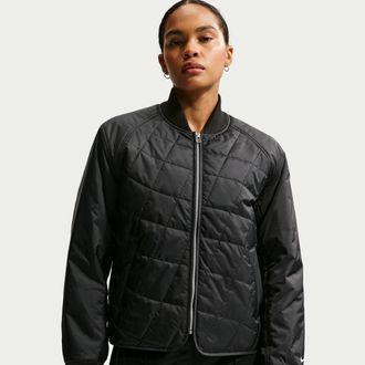 Nike Womens Nike Sportswear Loose Quilted Jacket in Black | IF0342-010