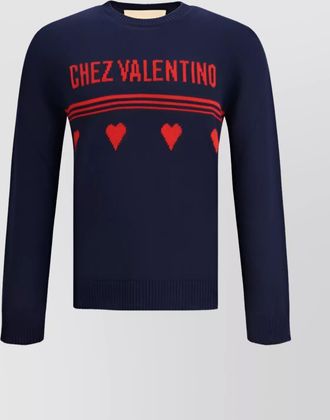 Valentino wool ribbed crew neck jumper