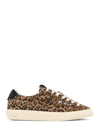 Autry Leopard Print Suede and Canvas Low-Top Sneakers