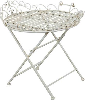 Biscottini International Biscottini - Mesa De Centro Plegable De Hierro Forjado, Mesa Redonda Para Jard&iacute;n, Bar Y Restaurante, Mesa De T&eacute; Decorativa Para Exteriores