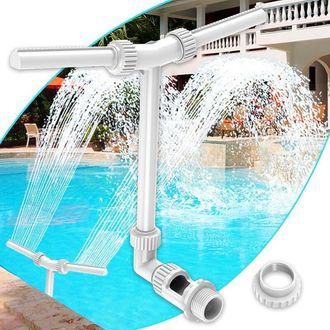 OEM Cascada De Piscina, Accesorio De Piscina Regulable Con Doble Chorro, Cascada De Piscina Con Adaptador, Aireador Para Temperaturas De Agua Fr&iacute;a Y Calie