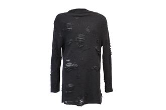 Iro x Anja Rubik Iriza jurk met een verwassen look in zwart katoen