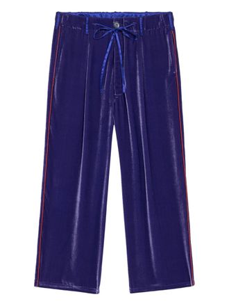 Pierre-Louis Mascia pleated side-stripe trousers - Purple
