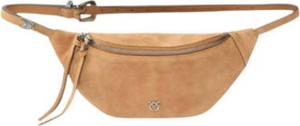 Pinko Belt Bags, female, Beige, Size: ONE SIZE Trittico Suede Belt Bag