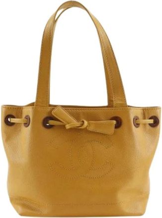 Chanel Pre-owned Bucket Bags, female, Beige, Size: ONE SIZE Pre-owned Vintage Tote Bag