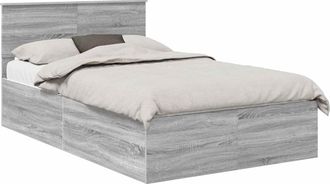 vidaXL Estructura De Cama Con Cabecera Gris Sonoma 120 X 190 Cm Vidaxl