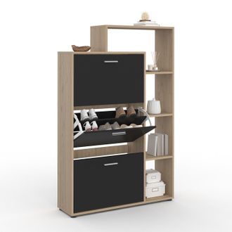 IDMarket Idmarket - Scarpiera Nera A 3 Ante Con Ripiano