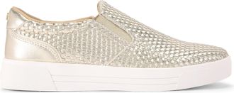 Kurt Geiger Womens Lillian Slip On Sneakers - Gold - Size UK 5
