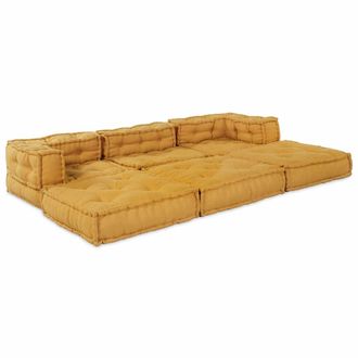 vidaXL Unidad De Sof&aacute; Modular 3 Pcs Amarillo Tela Vidaxl