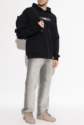 Off-white Sweatshirt With Printed Logo, Mens, Black