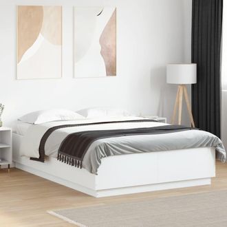 Berkfield Home Bed Frame with LED without Mattress White 150x200 cm King Size