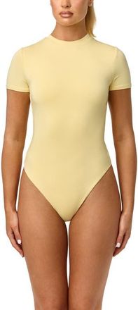 Naked Wardrobe Smooth Crewneck Bodysuit in Buttercream at Nordstrom, Size X-Small