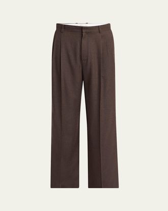 The Row Mens Oberyn Cashmere and Silk Flannel Pleated Trousers