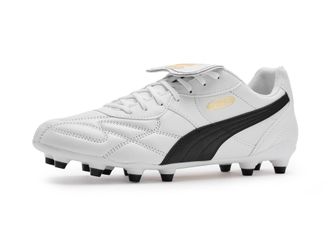 Puma Puma Mens King Top Firm, Artificial Ground Soccer Cleats, White/Black, 9.5