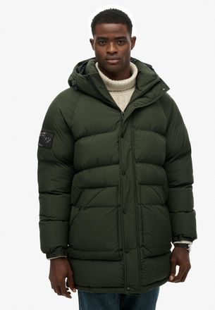 Superdry Steppjacke SUPERDRY XPD LONGLINE BAFFLE PARKA, Herren, Gr. XXL, gr&uuml;n (surplus goods olive gr&uuml;n), Web, Obermaterial: 100% Polyester, unifarben, oversiz