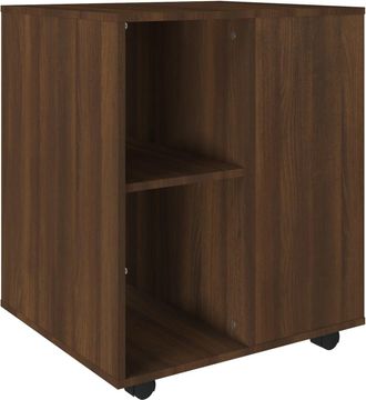vidaXL Vidaxl - Armario Con Ruedas Madera Contrachapada Roble Marr&oacute;n 60x53x72cm