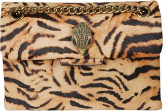 Kurt Geiger Structured Camel Tiger Stripe Shoulder Bag With Magnetic Closure