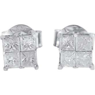 House of Brilliance 10K White Gold 5/8 Cttw Diamond Stud Earrings at Nordstrom